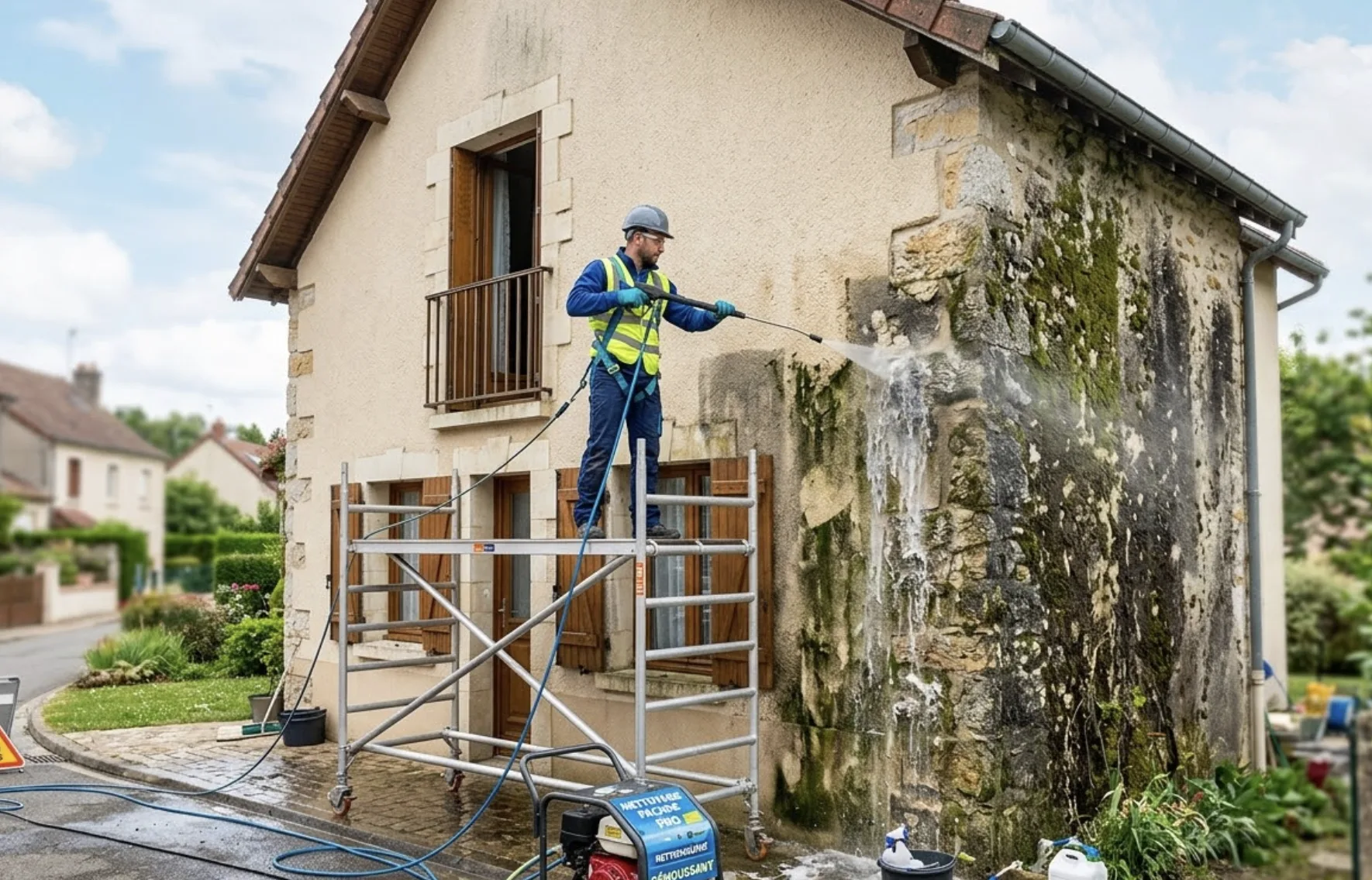 Nettoyage et démoussage de façade : Prix, étapes pro et le piège qui détruit votre crépi